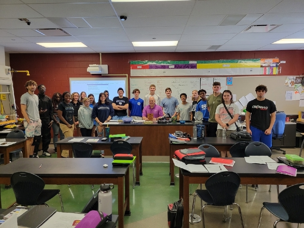 Mr. Lovin and his students
