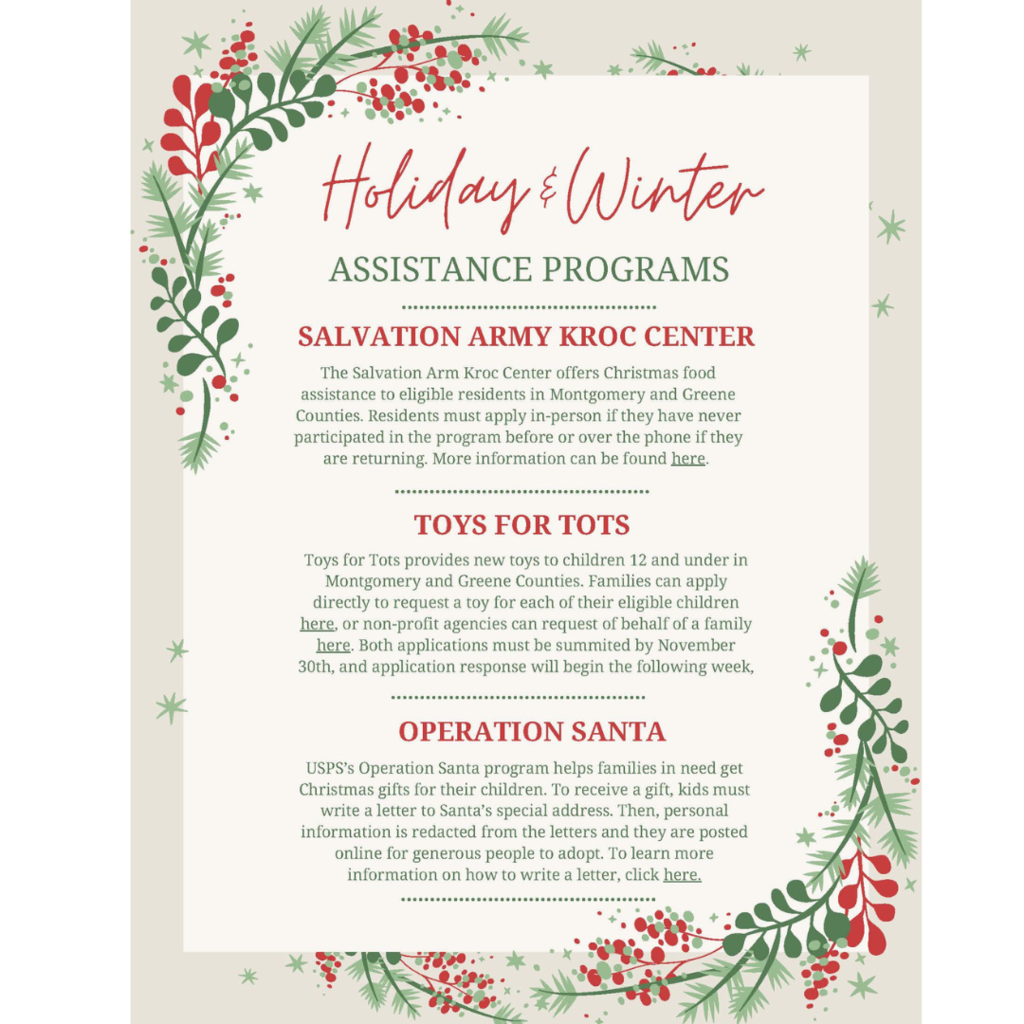 Holiday and Winter Assistance Programs