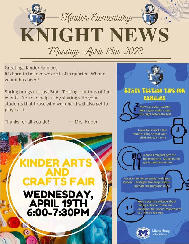 Knight News 4/17/23 Kinder Elementary